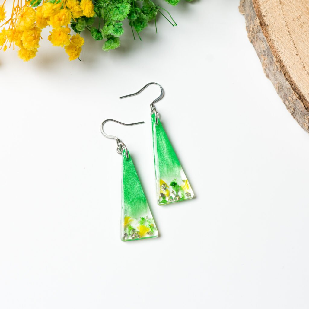 Green Shimmering Dangles