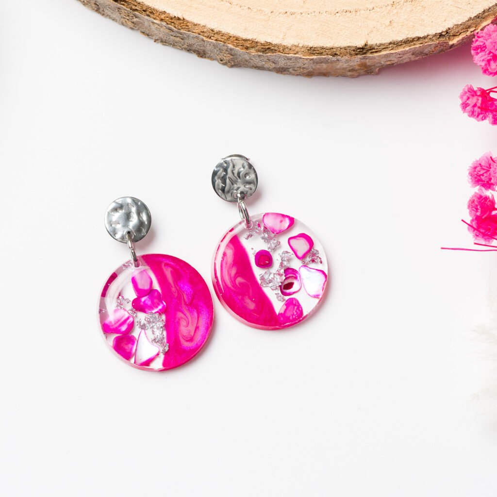 Round Shell Dangling Studs
