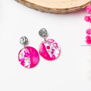 Round Shell Dangling Studs
