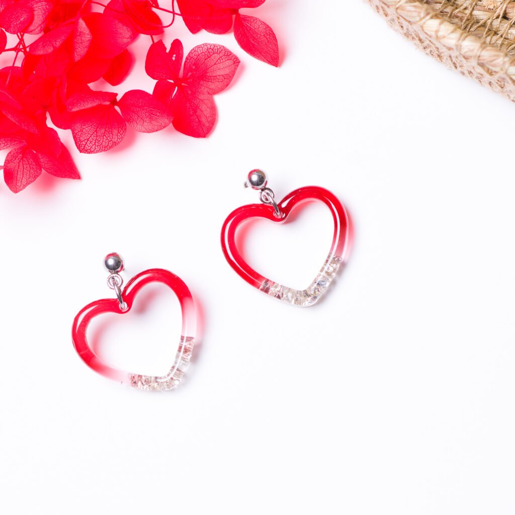Hearts Dangling Studs