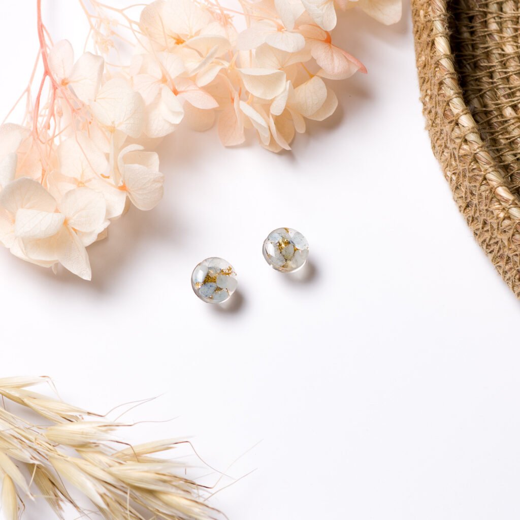 Round Aquamarine Studs