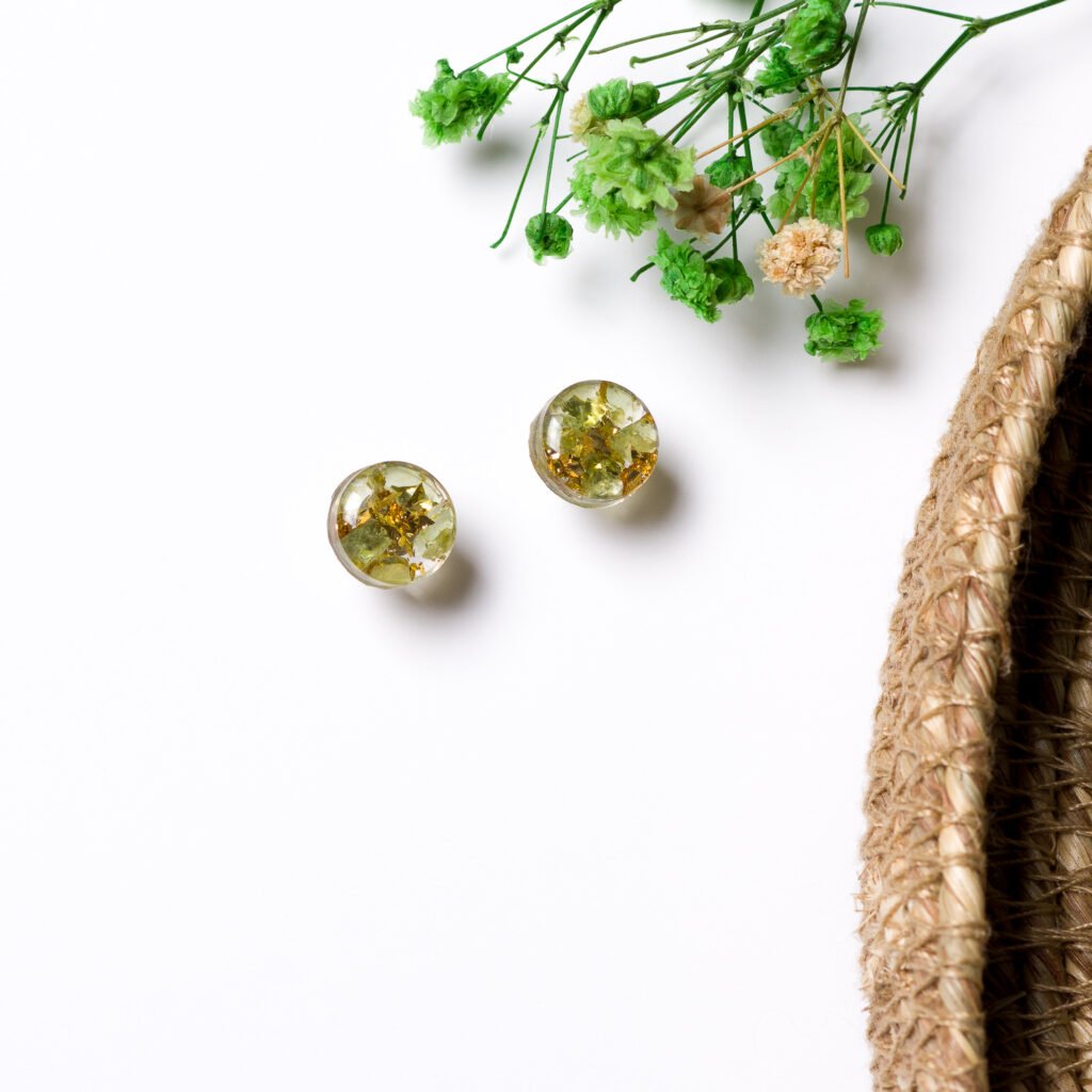 Round Peridot Studs