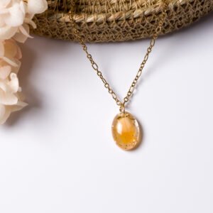 Oval Yellow Jade Necklace