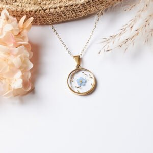 Round Forget-Me-Not Necklace