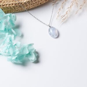 Serene Blue Chalcedony Pendant Necklace