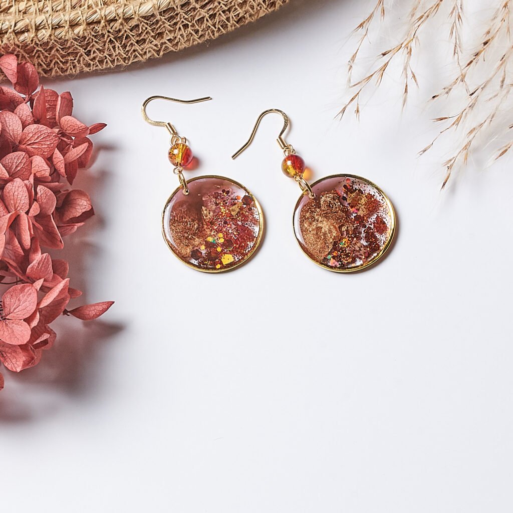 Glittering Round Dangles Earrings
