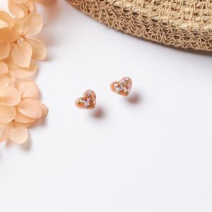 Heather Heart Stud Earrings