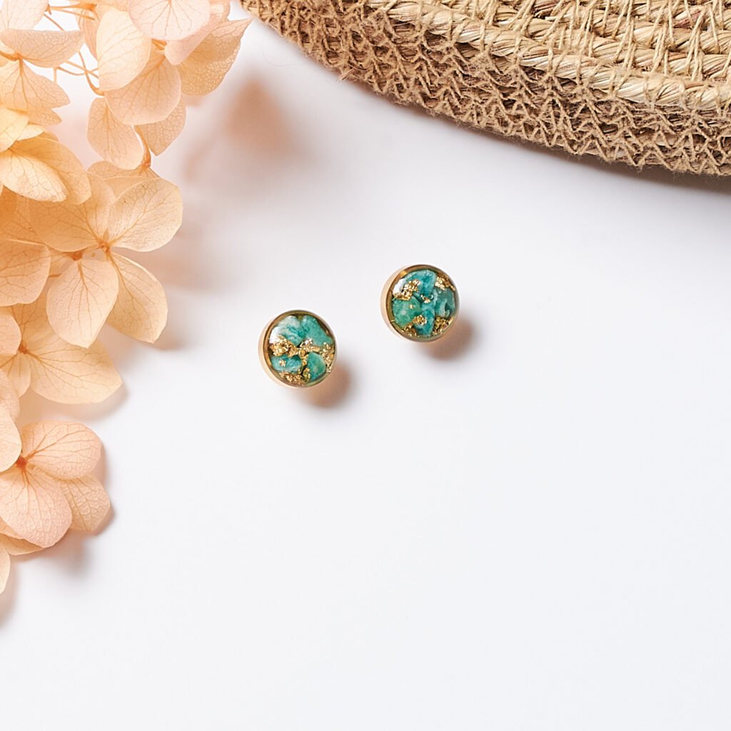 Tranquil Green Amazonite Studs