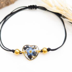 Forget-Me-Not & Tourmaline Heart Bracelet