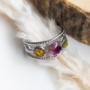 Colourful Tourmaline Adjustable Ring