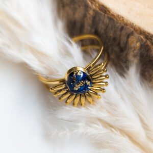 Lapis Sunbeam Adjustable Ring