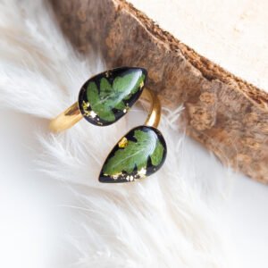 Golden Fern Double Adjustable Ring
