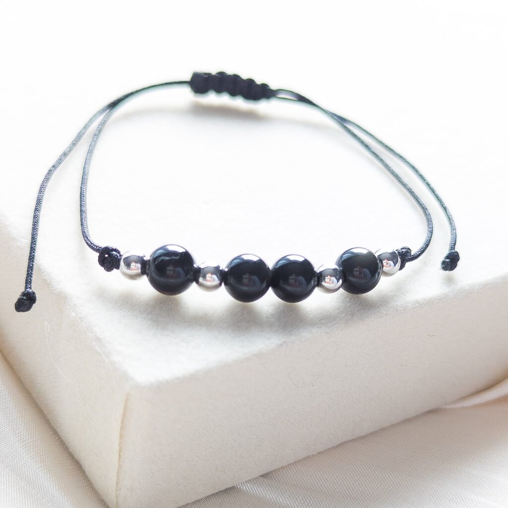 Elegance in Black Obsidian Bracelet