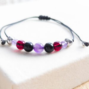 Scorpio Garnet, Amethyst and Black Obsidian Bracelet