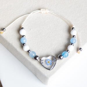 Forget-me-not Heart Gemstone Bracelet