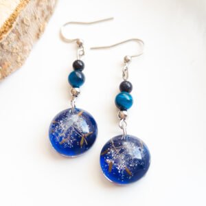 Dandelion Blue Night Earrings