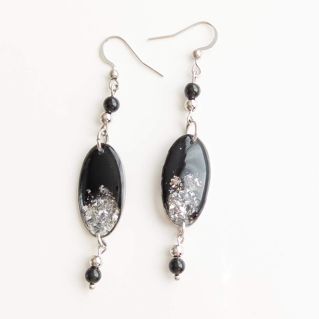 Silver Night Obsidian Earrings