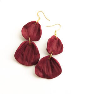 Textured Petal Drop Polymer Clay Earrings