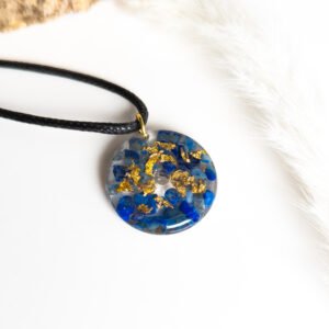 Lapis Lazuli Pendant on Black Cord Necklace