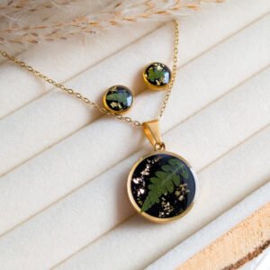 Golden Fern Charm Jewellery Set