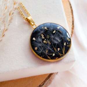 Golden Dandelion Wishes Pendant
