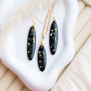 Dandelion Seed Gold Flake Jewellery Set