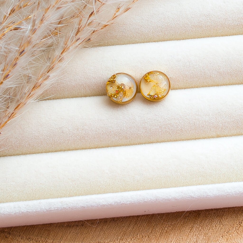 Citrine White Background Stud Earrings