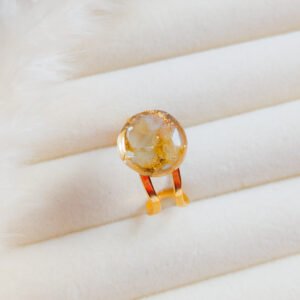 Citrine Gold Plated Adjustable Ring