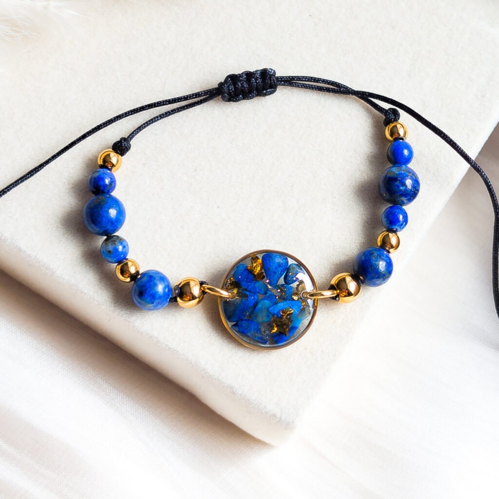 Lapis Lazuli Gemstone Macrame Bracelet