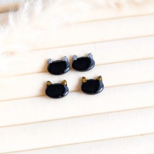 Shimmering Cat Ear Stud Earrings