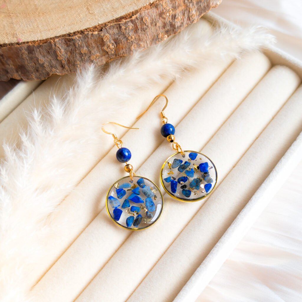 Lapis Lazuli Gold Drop Earrings