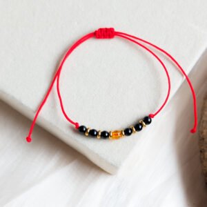 Success & Protection: Citrine & Tourmaline Cord Bracelet