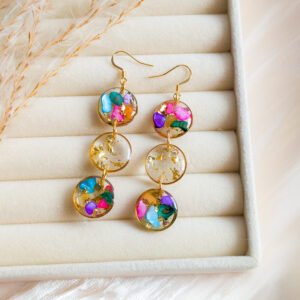 Shell Mosaic Triple Drop Earrings