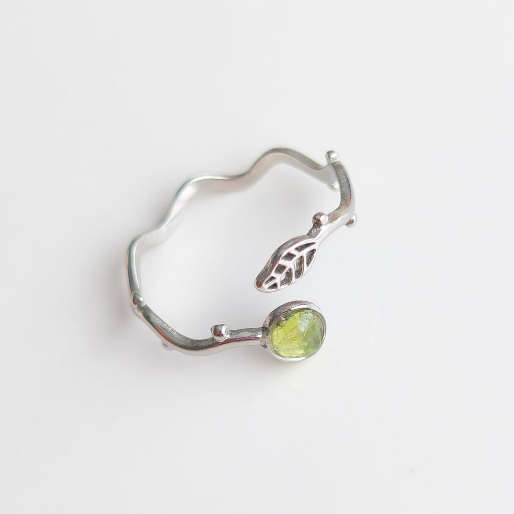 Forest Gem Adjustable Leaf Ring