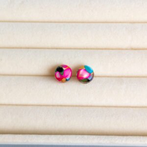 Iridescent Seashell Resin Stud Earrings