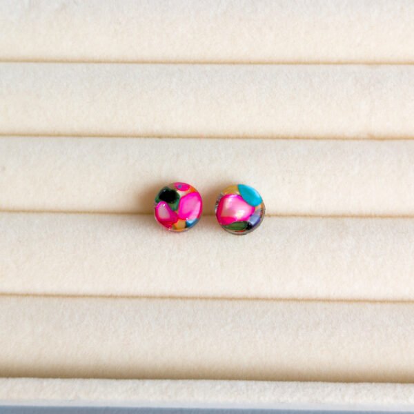 Iridescent Seashell Resin Stud Earrings