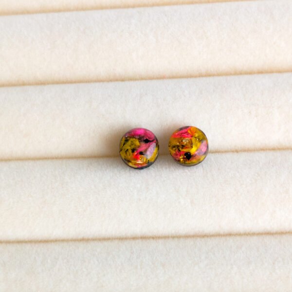 Yellow Pink Baby’s Breath Studs