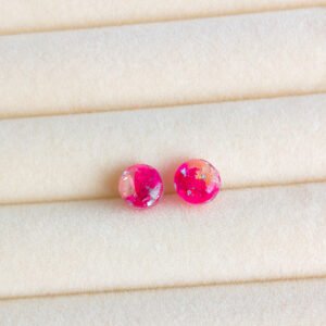 Pink Petal Resin Stud Earrings