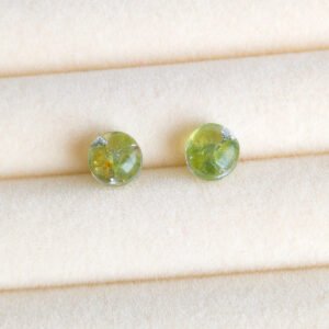 Peridot Silver Fleck Stud Earrings