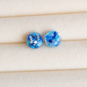 Ocean Blue Baby’s Breath Stud Earrings