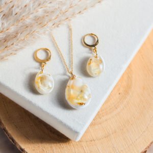 Citrine Gold Fleck Jewellery Set