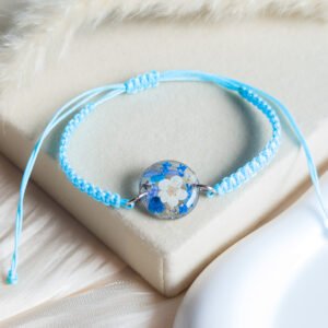 Blue Dried Flower Resin Bracelet