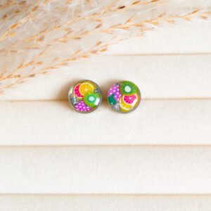 Colourful Fruit Resin Stud Earrings