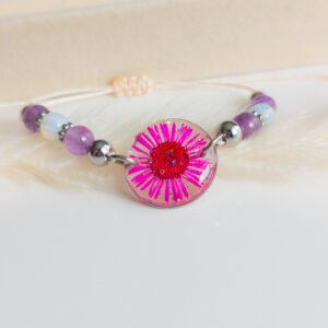 Floral Bracelet with Opalite and Amethyst