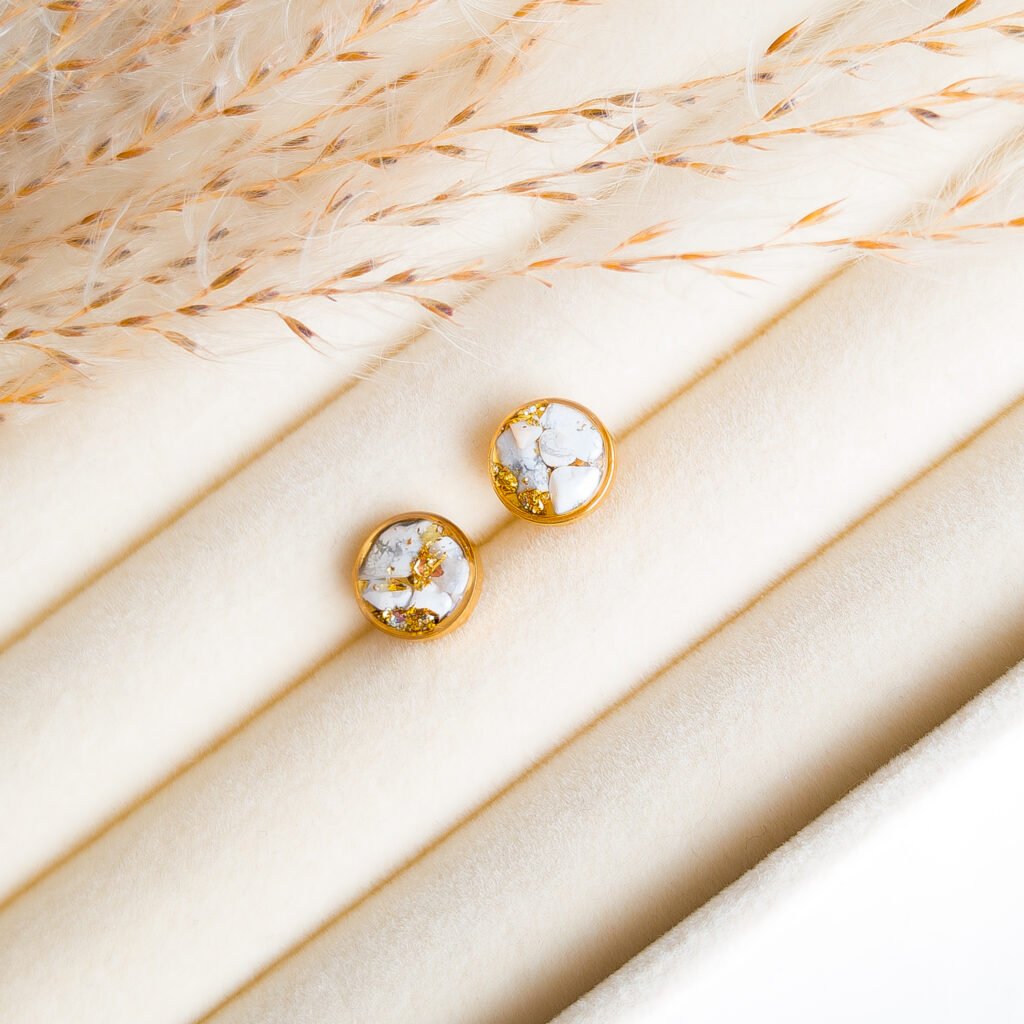 Howlite Stud Earrings