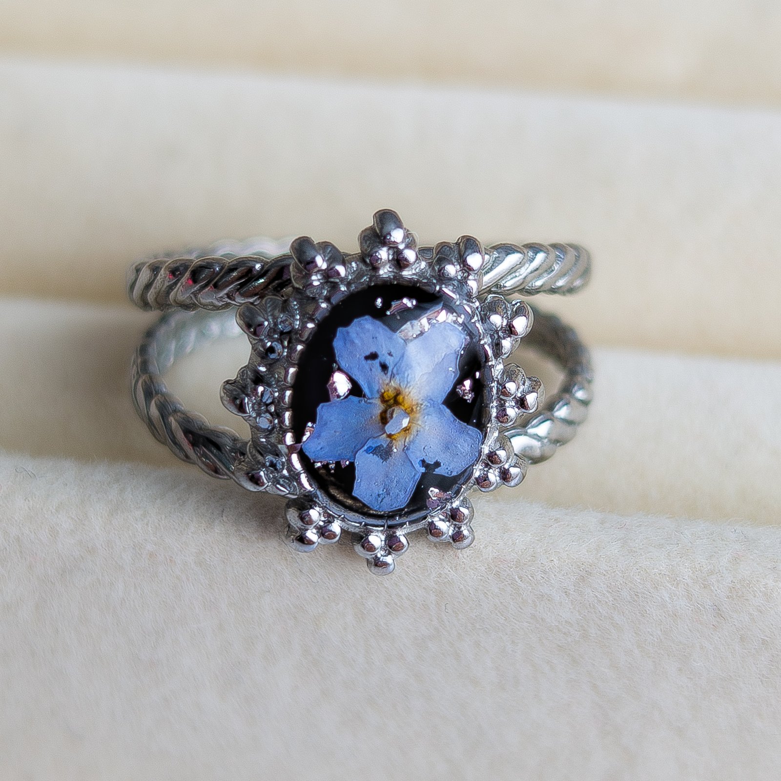 Adjustable Forget-Me-Not Ring