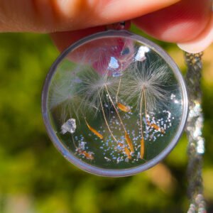Dandelion Seed Necklace with Glitter
