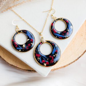 Baby’s Breath and Cornflower Jewellery Set