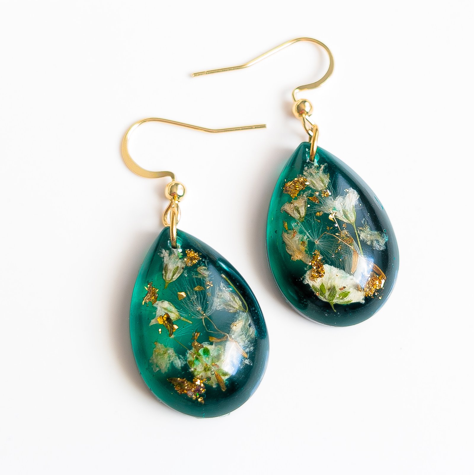 Dandelion Flower Teardrop Earrings - Image 3