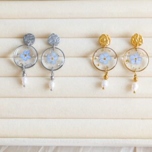 Forget-Me-Not Pearl Drop Earrings